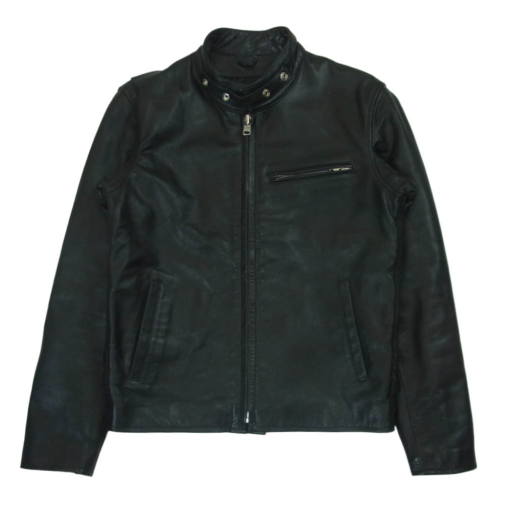 ホーンワークス 本革 シングル ライダース レザー ジャケット パキスタン製 ブラック系 M【中古】