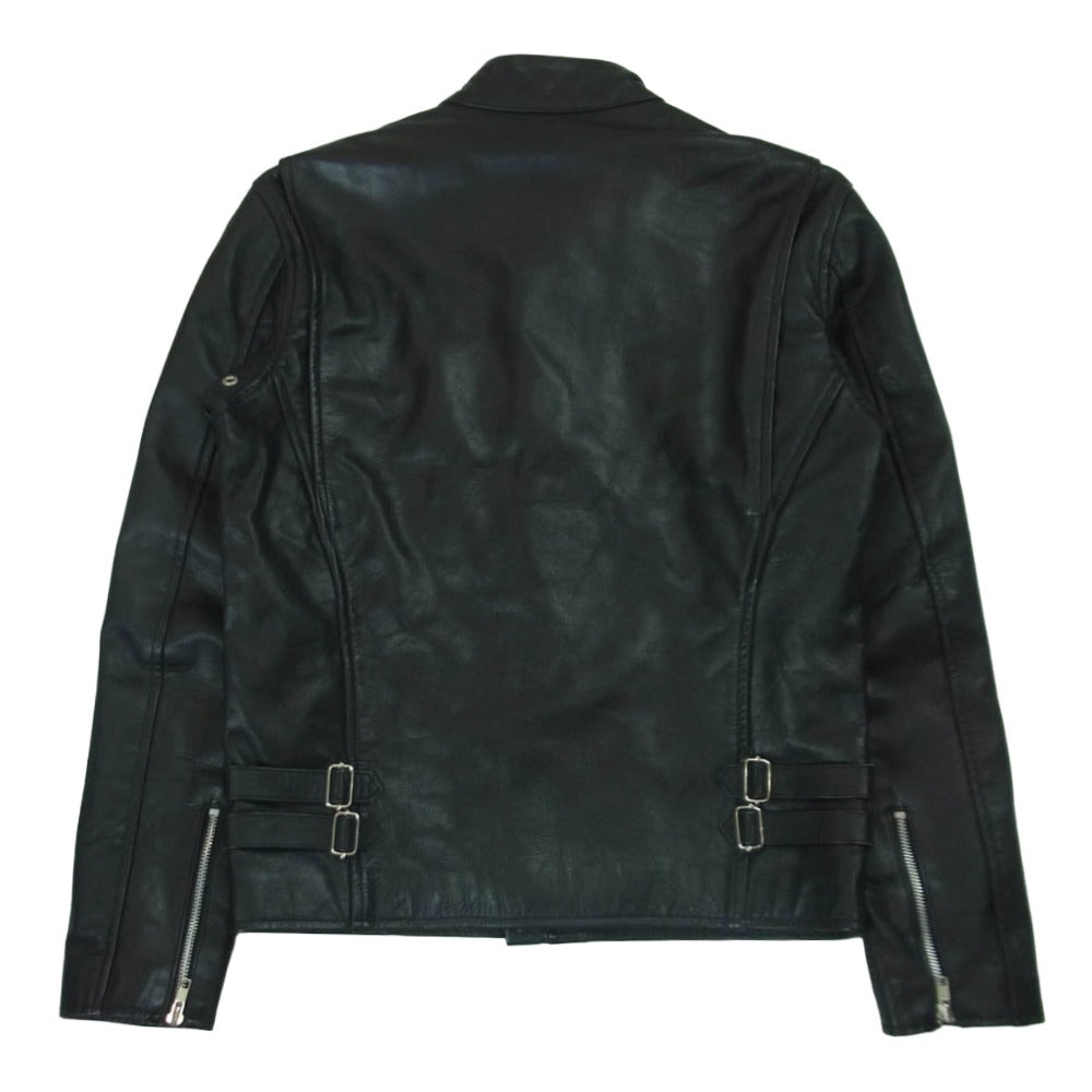 ホーンワークス 本革 シングル ライダース レザー ジャケット パキスタン製 ブラック系 M【中古】
