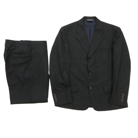 Brooks Brothers ブルックスブラザーズ 3B ストライプ テーラード ジャケット スラックス パンツ セットアップ ブラック系 37SHT/31W【中古】