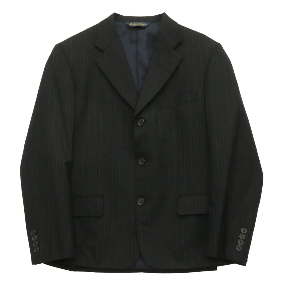 Brooks Brothers ブルックスブラザーズ 3B ストライプ テーラード ジャケット スラックス パンツ セットアップ ブラック系 37SHT/31W【中古】