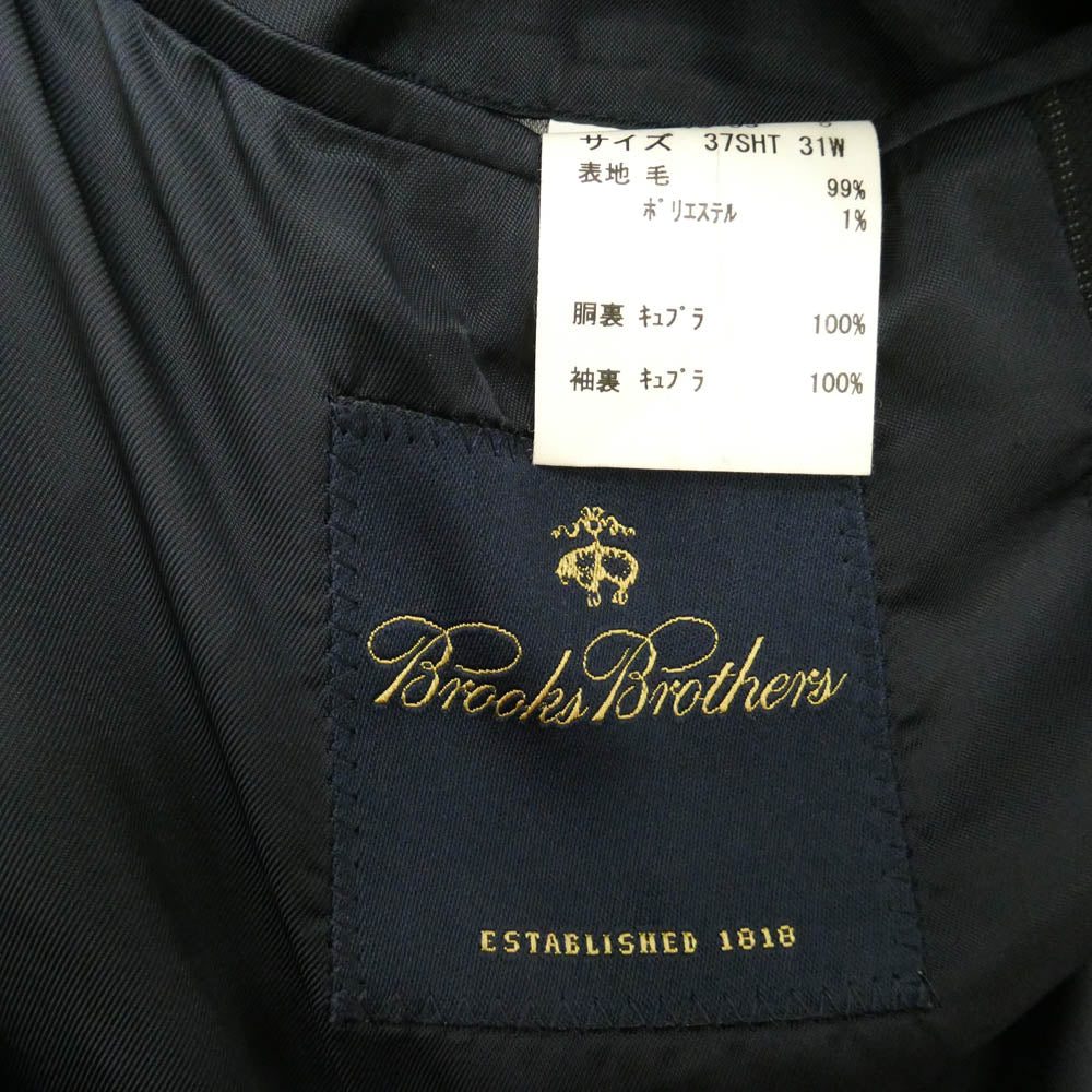 Brooks Brothers ブルックスブラザーズ 3B ストライプ テーラード ジャケット スラックス パンツ セットアップ ブラック系 37SHT/31W【中古】