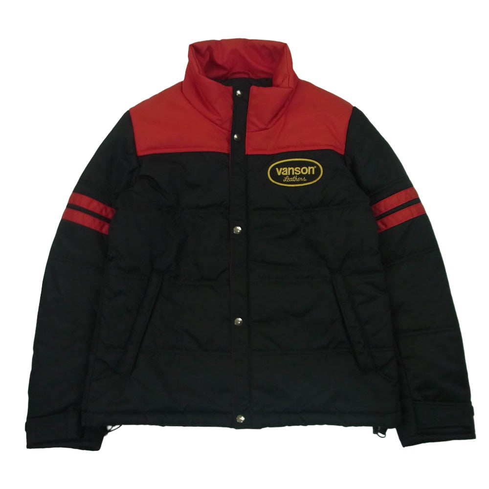 VANSON バンソン ナイロン 中綿 ポリエステル ジャケット 日本製 ブラック系 レッド系 M【中古】
