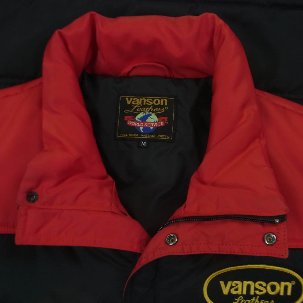 VANSON バンソン ナイロン 中綿 ポリエステル ジャケット 日本製 ブラック系 レッド系 M【中古】
