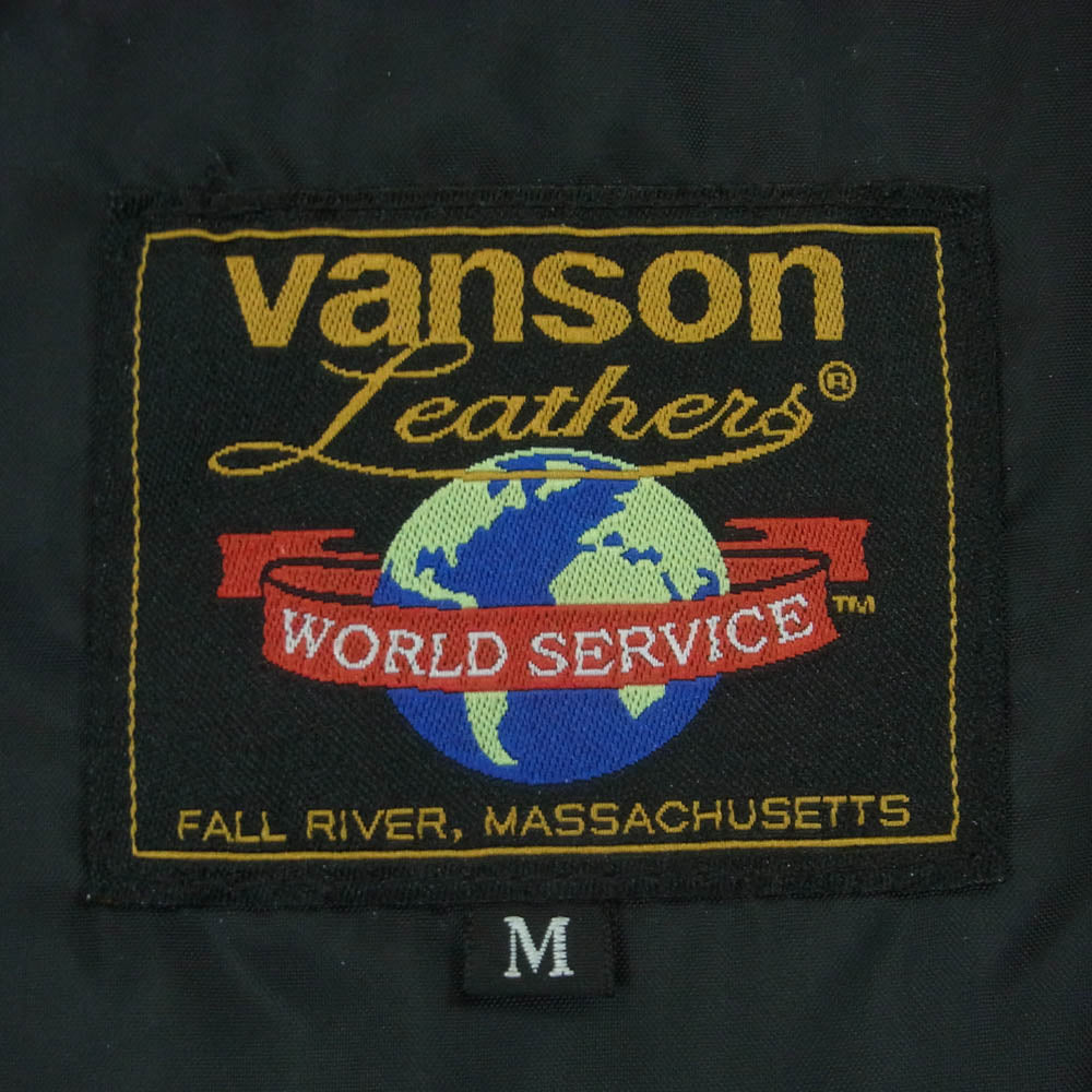 VANSON バンソン ナイロン 中綿 ポリエステル ジャケット 日本製 ブラック系 レッド系 M【中古】