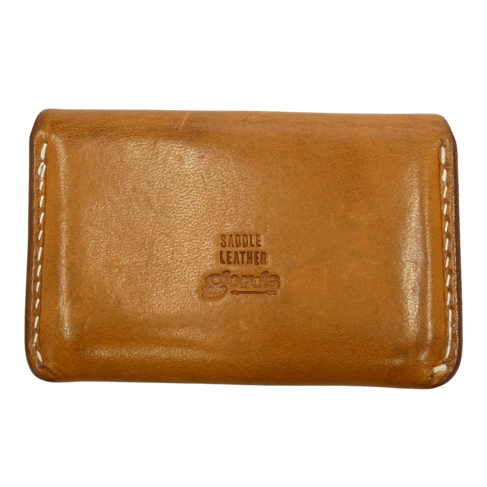 goro's ゴローズ K18 金メタル 名刺入れ Leather Card Case レザー カードケース ライトブラウン系【中古】