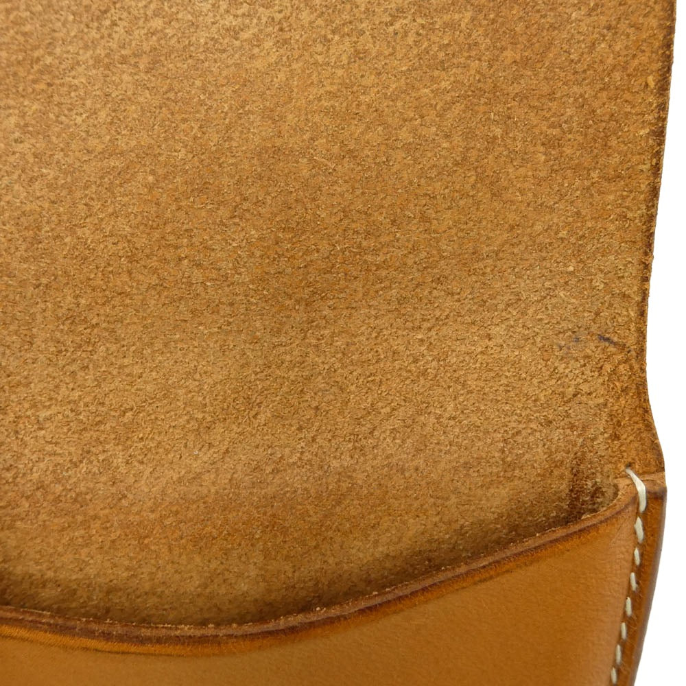 goro's ゴローズ K18 金メタル 名刺入れ Leather Card Case レザー カードケース ライトブラウン系【中古】
