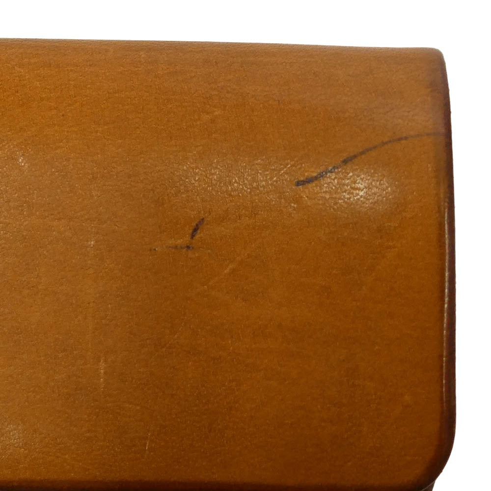 goro's ゴローズ K18 金メタル 名刺入れ Leather Card Case レザー カードケース ライトブラウン系【中古】