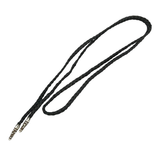 CHROME HEARTS クロムハーツ（原本無） LEATHER BRAID スクロール レザーブレード ネックレス ブラック系 シルバー系【中古】