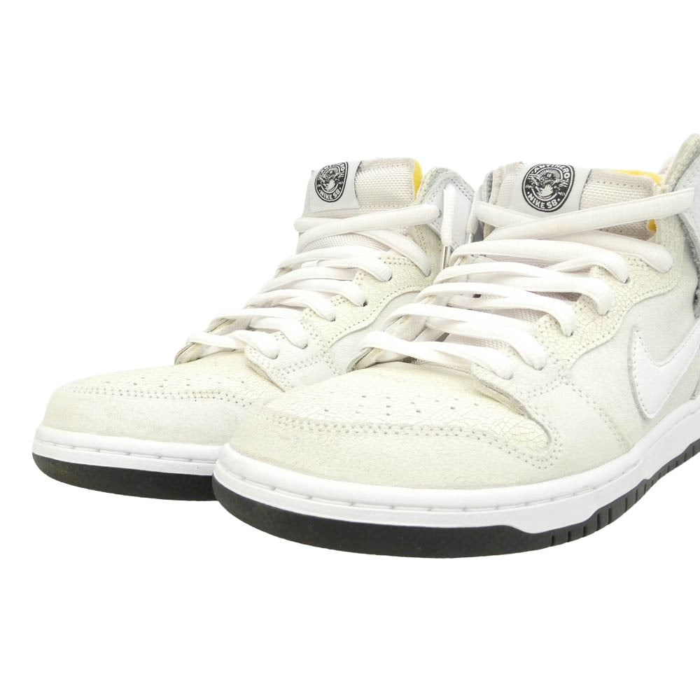 NIKE ナイキ ANTI HERO アンチヒーロー HM5837-100 × ANTIHERO SB Dunk High QS White アンタイヒーロー SB ダンク ハイ QS ホワイト ハイカットスニーカー オフホワイト系 ホワイト系 27.5cm【中古】