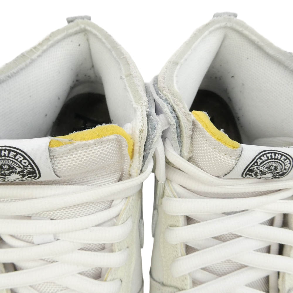 NIKE ナイキ ANTI HERO アンチヒーロー HM5837-100 × ANTIHERO SB Dunk High QS White アンタイヒーロー SB ダンク ハイ QS ホワイト ハイカットスニーカー オフホワイト系 ホワイト系 27.5cm【中古】