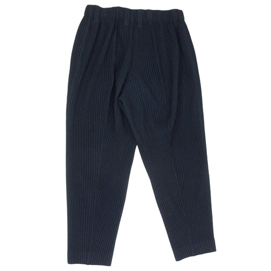 HOMME PLISSE ISSEY MIYAKE オム プリッセ イッセイミヤケ 21SS HP11FF003 センターライン プリーツ テーパード パンツ ネイビー系 1【中古】