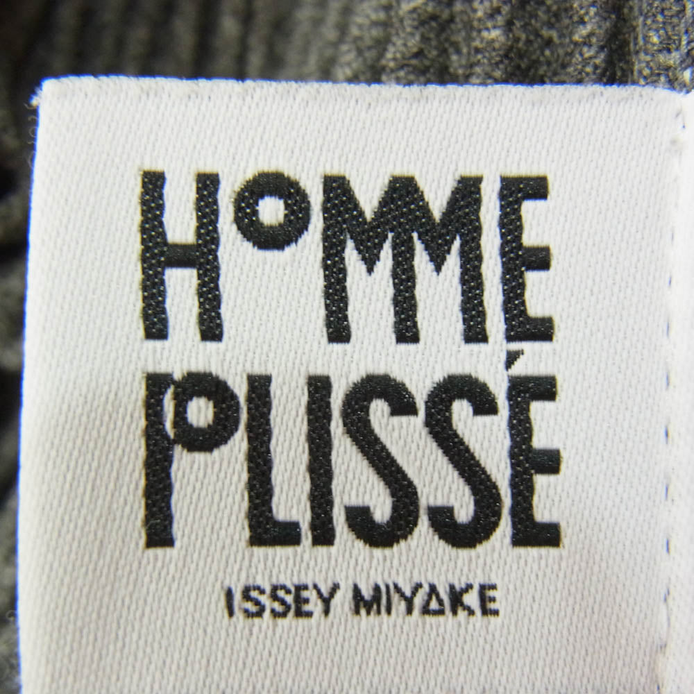 HOMME PLISSE ISSEY MIYAKE オム プリッセ イッセイミヤケ 21SS HP11FF003 センターライン プリーツ テーパード パンツ グレー系 1【中古】