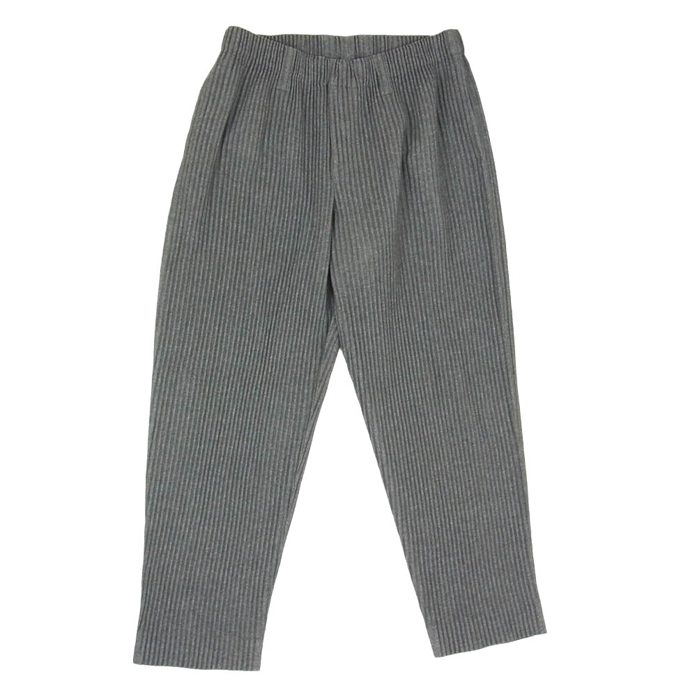 HOMME PLISSE ISSEY MIYAKE オム プリッセ イッセイミヤケ 19SS HP91FF006 プリーツ テーパード パンツ グレー系 2【中古】