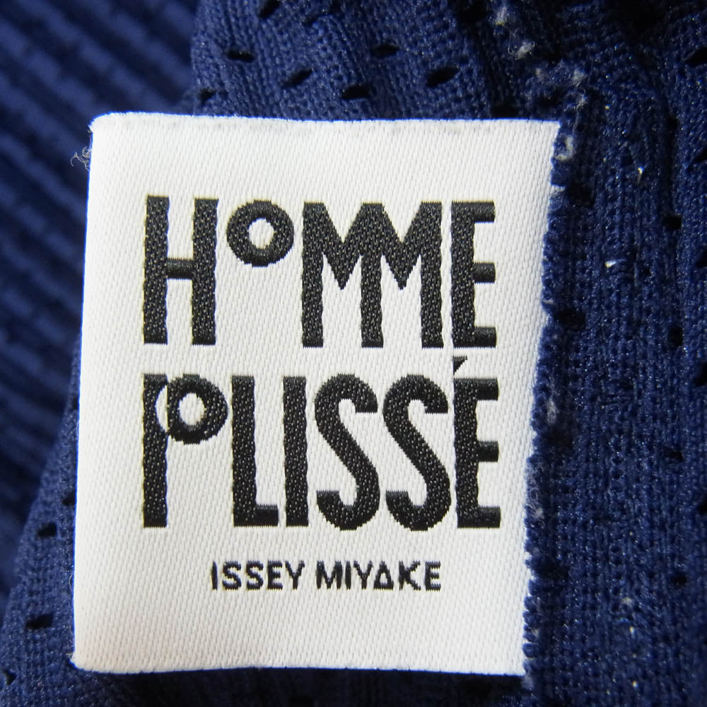 HOMME PLISSE ISSEY MIYAKE オム プリッセ イッセイミヤケ 18SS HP81JL180 プリーツ メッシュ生地 ジップアップ パーカー フーディー ネイビー系 3【中古】