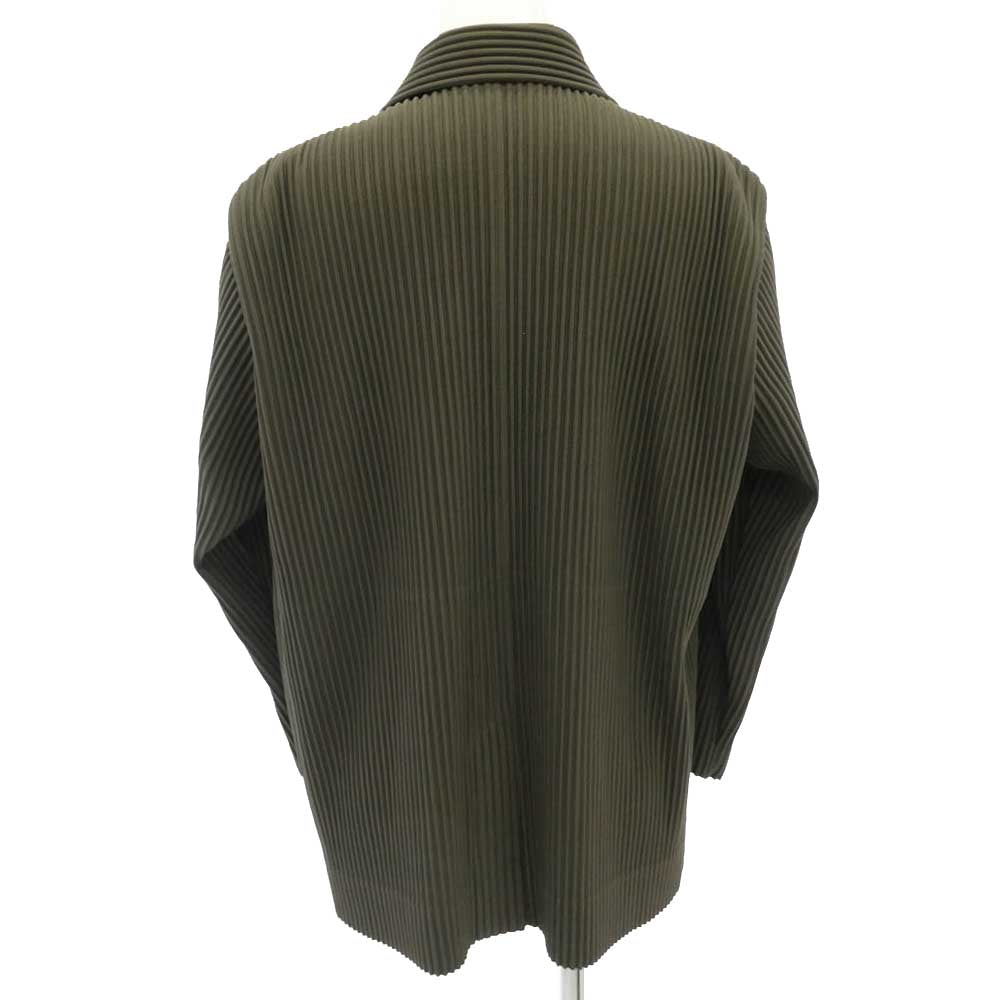 HOMME PLISSE ISSEY MIYAKE オム プリッセ イッセイミヤケ 19AW HP93JD214 2B Pleated Tailored Jacket プリーツ テーラード ジャケット カーキ系 2【中古】