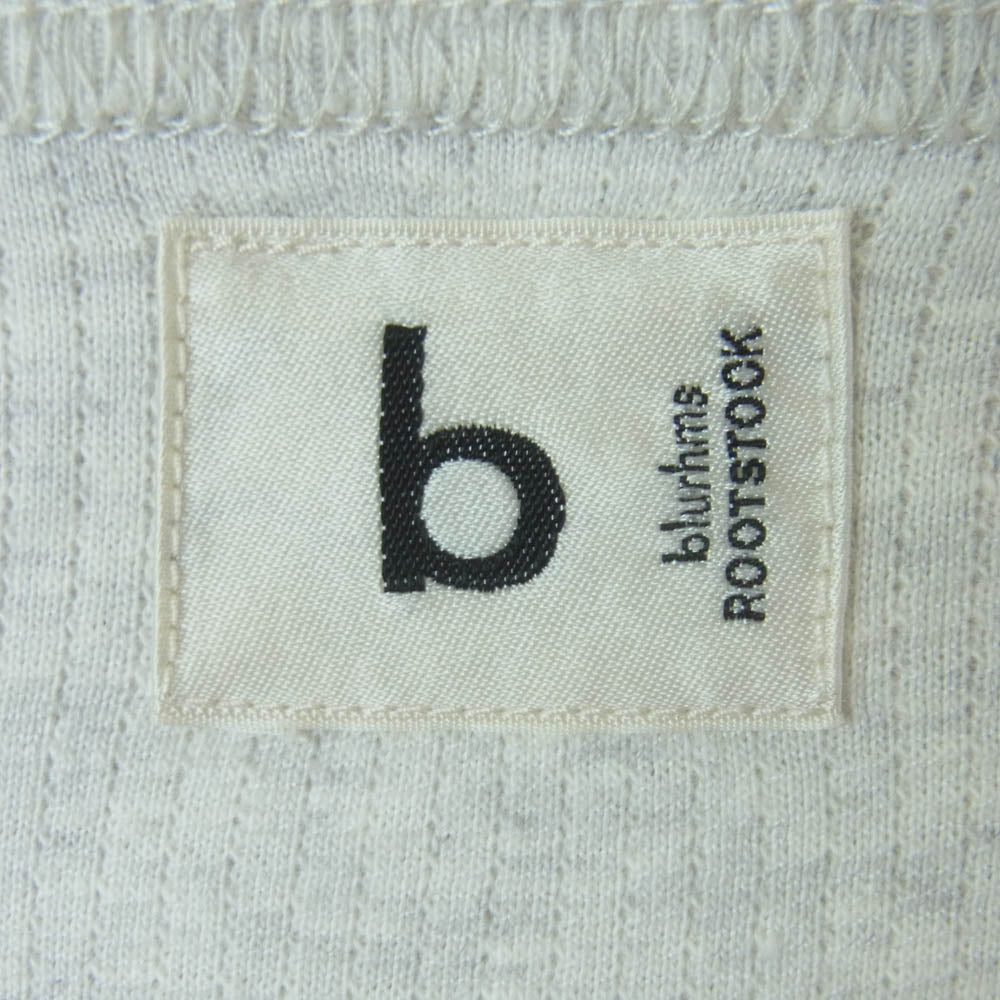 blurhms ROOTSTOCK ブラームスルーツストック bROOTS24S20 Rough&Smooth Thermal Baseball Tee ラフ アンド スムース サーマル ベースボール Tシャツ 長袖 カットソー オフホワイト系 ライトグレー系 3【中古】