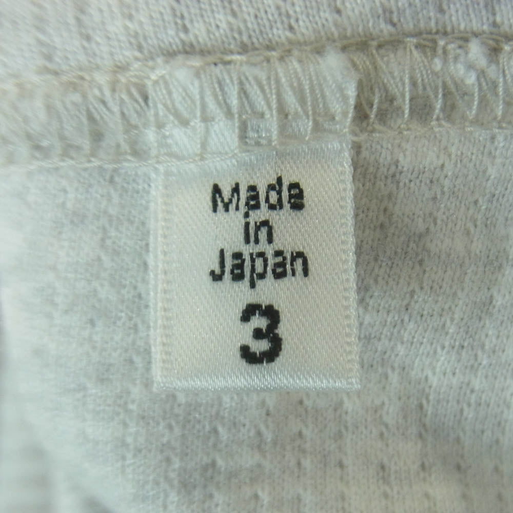 blurhms ROOTSTOCK ブラームスルーツストック bROOTS24S20 Rough&Smooth Thermal Baseball Tee ラフ アンド スムース サーマル ベースボール Tシャツ 長袖 カットソー オフホワイト系 ライトグレー系 3【中古】