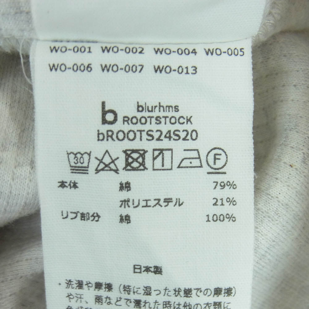 blurhms ROOTSTOCK ブラームスルーツストック bROOTS24S20 Rough&Smooth Thermal Baseball Tee ラフ アンド スムース サーマル ベースボール Tシャツ 長袖 カットソー オフホワイト系 ライトグレー系 3【中古】