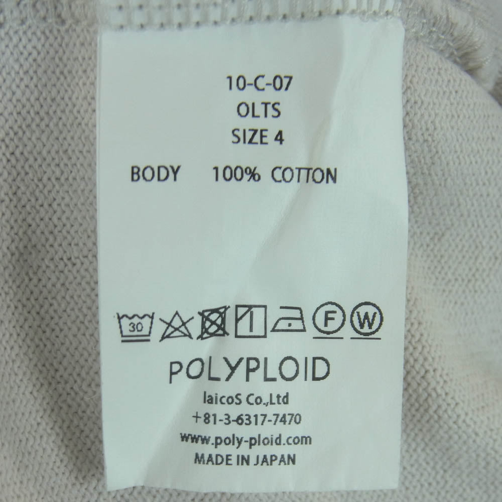 ポリプロイド 10-C-07 OVERSIZE LONGSLEEVE C オーバーサイズ ロングスリーブ 長袖 カットソー ライトグレージュ系 4【中古】