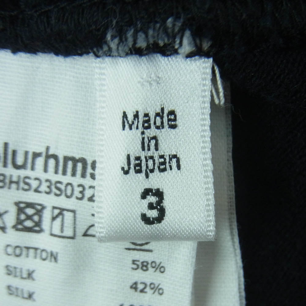 blurhms ブラームス BHS23S032 Silk Nep Harf zip シルク ネップ ハーフ ジップ 長袖 スウェット シャツ ダークネイビー系 3【中古】