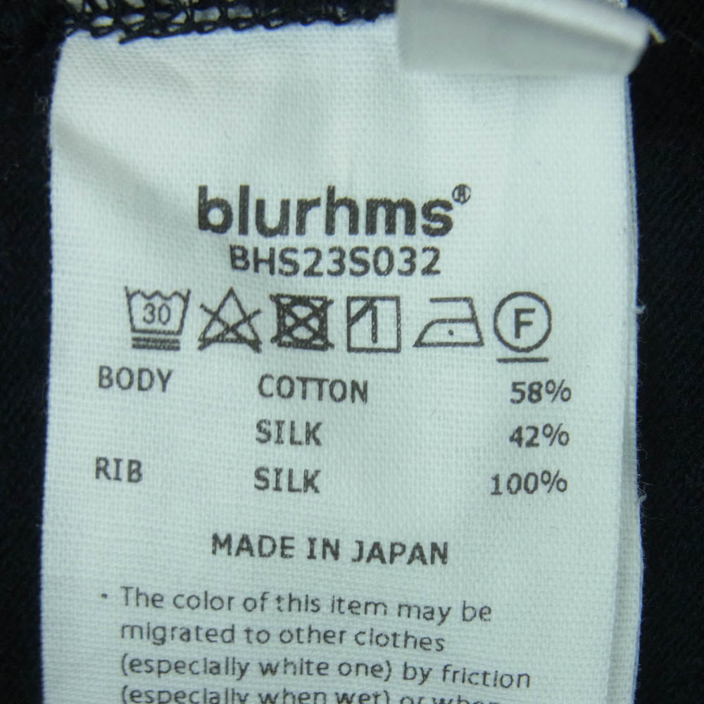 blurhms ブラームス BHS23S032 Silk Nep Harf zip シルク ネップ ハーフ ジップ 長袖 スウェット シャツ ダークネイビー系 3【中古】
