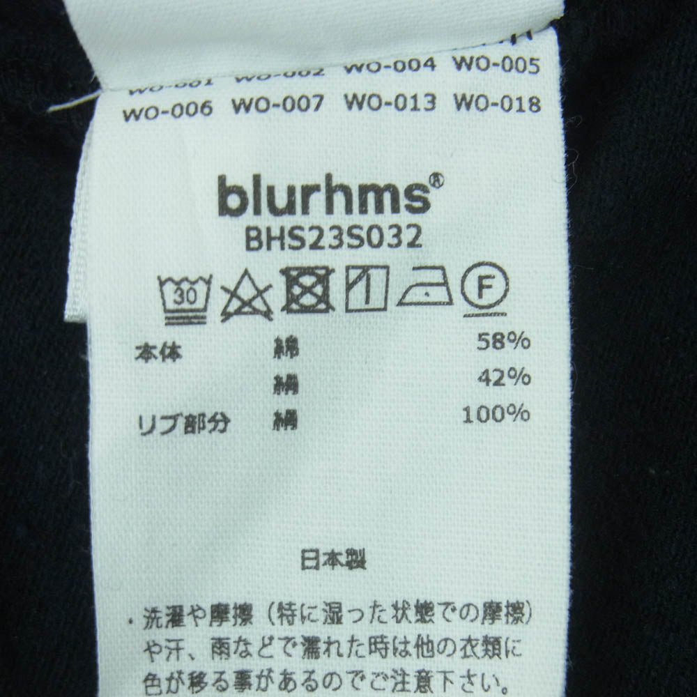 blurhms ブラームス BHS23S032 Silk Nep Harf zip シルク ネップ ハーフ ジップ 長袖 スウェット シャツ ダークネイビー系 3【中古】