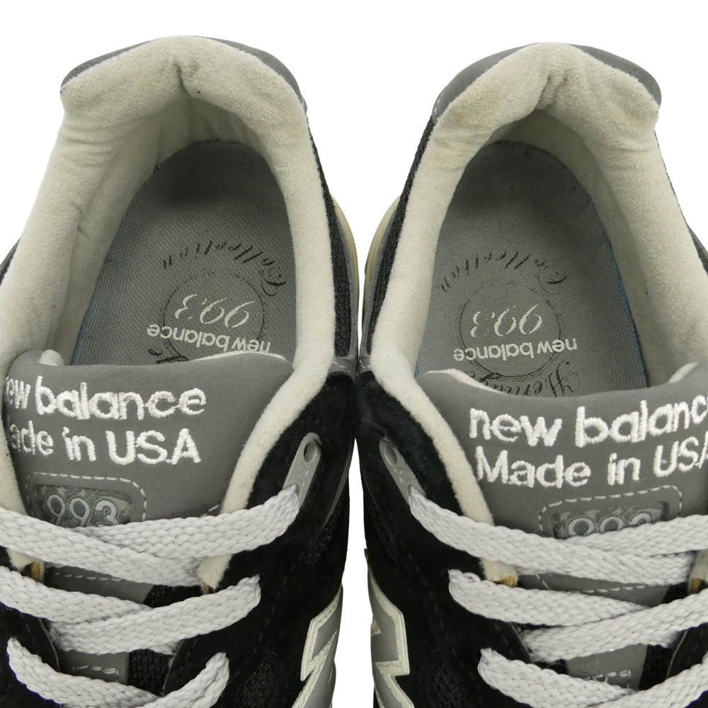 NEW BALANCE ニューバランス MR993BK USA製 米国製 993 Black ブラック ランニングシューズ ローカット スニーカー ブラック系 28.5cm【中古】