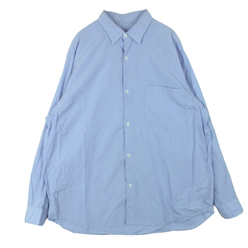 COMOLI コモリ 20AW S03-02003 コットン ポプリンシャツ SAX ストライプ 長袖 シャツ 日本製 ライトブルー系 2【中古】