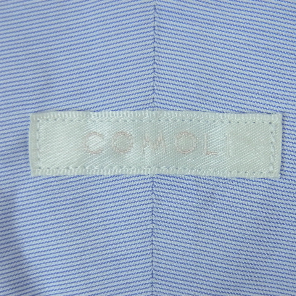 COMOLI コモリ 20AW S03-02003 コットン ポプリンシャツ SAX ストライプ 長袖 シャツ 日本製 ライトブルー系 2【中古】