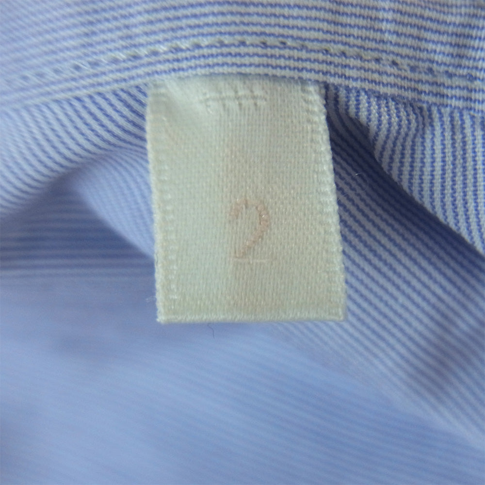 COMOLI コモリ 20AW S03-02003 コットン ポプリンシャツ SAX ストライプ 長袖 シャツ 日本製 ライトブルー系 2【中古】