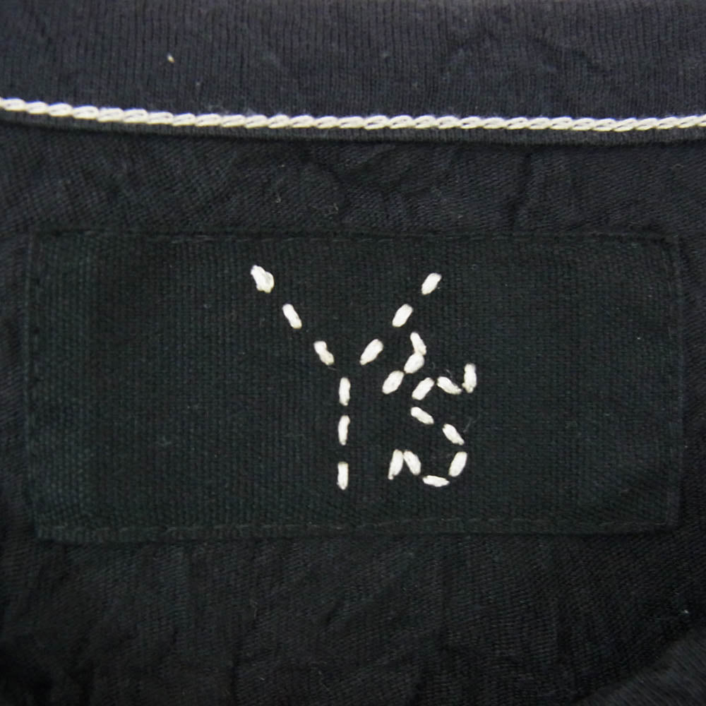 Y's Yohji Yamamoto ワイズ ヨウジヤマモト 22AW YE-T53-057 シワ加工 丸首 クルーネック 半袖 Tシャツ ブラック系 2【中古】