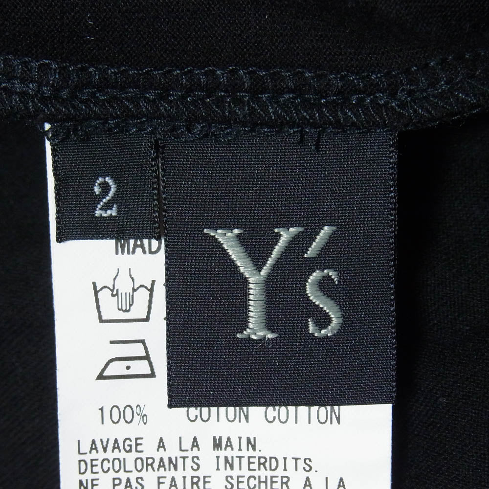 Y's Yohji Yamamoto ワイズ ヨウジヤマモト 22SS YG-T11-062 センター切替 フレンチスリーブ Tシャツ ブラック系 2【中古】