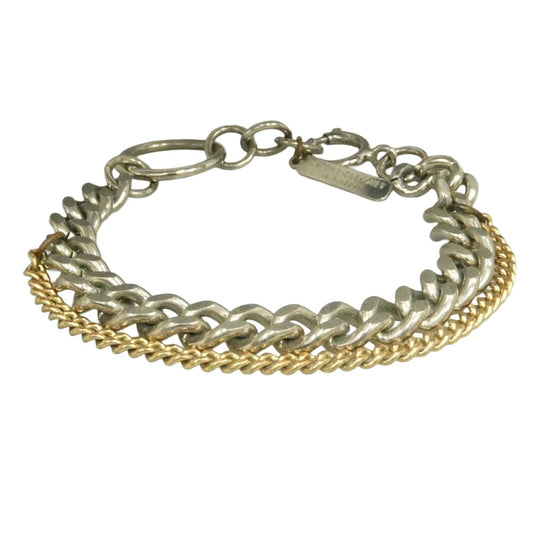 ジュスティーヌクランケ 2連 チェーン ブレスレット シルバー系【中古】