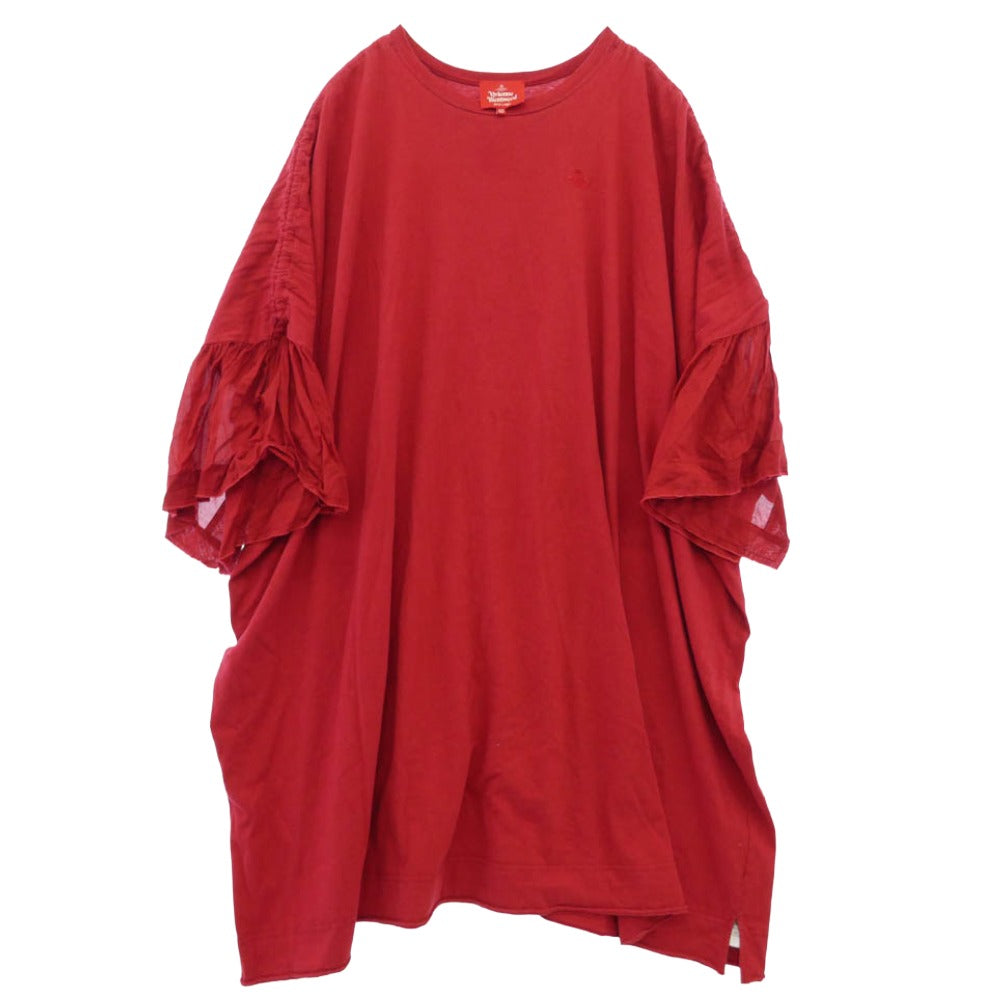 Vivienne Westwood ヴィヴィアンウエストウッド 16-12-511025 RED LABEL ロゴ 刺繍 ワンピース レッド系 00【中古】
