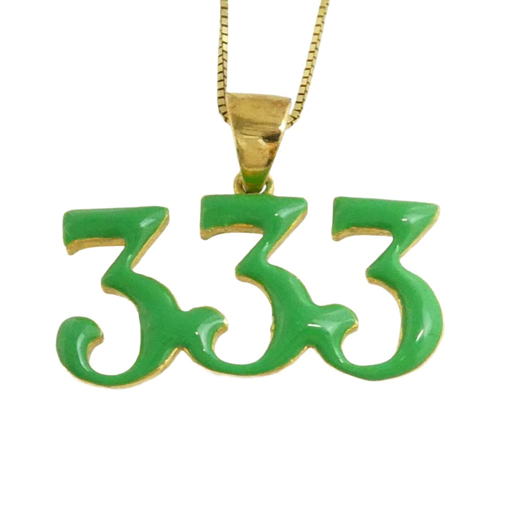 バート Green Enamel 333 Pendant Chain エナメル ペンダント チェーン ネックレス ゴールド系【中古】