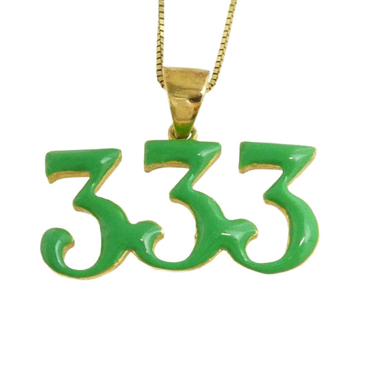 バート Green Enamel 333 Pendant Chain エナメル ペンダント チェーン ネックレス ゴールド系【中古】