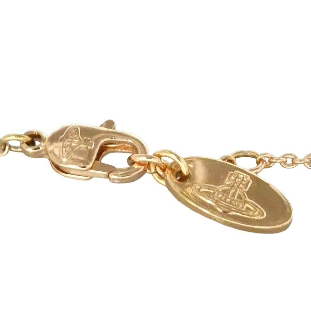 Vivienne Westwood ヴィヴィアンウエストウッド オーブ クリスタル チェーン ブレスレット ピンクゴールド系【中古】