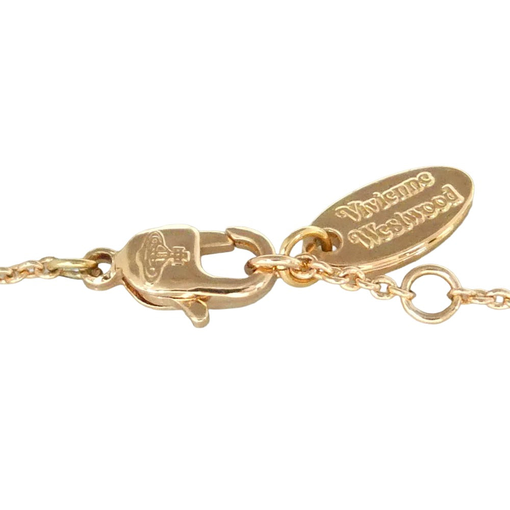 Vivienne Westwood ヴィヴィアンウエストウッド オーブ クリスタル チェーン ブレスレット ピンクゴールド系【中古】
