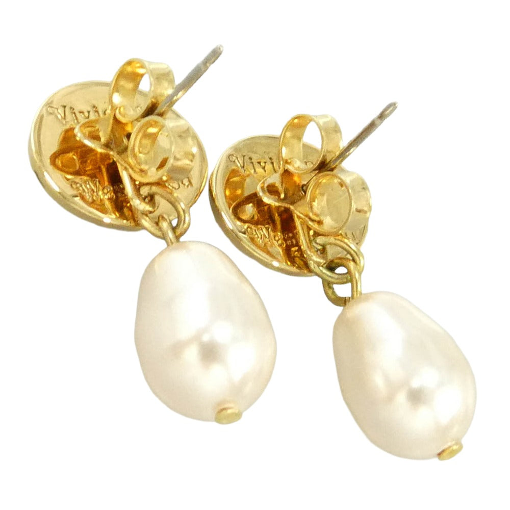Vivienne Westwood ヴィヴィアンウエストウッド ボタン オーブ ドロップ パール ピアス マルチカラー系【中古】