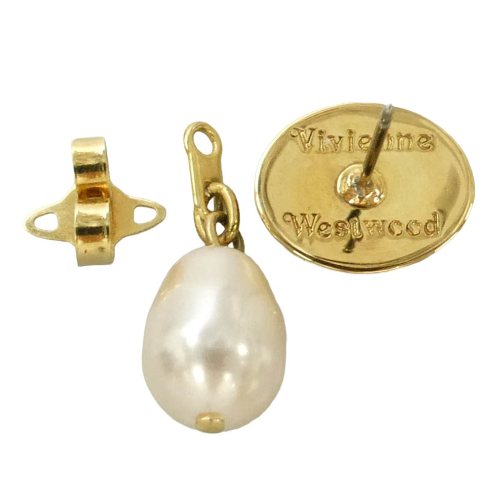 Vivienne Westwood ヴィヴィアンウエストウッド ボタン オーブ ドロップ パール ピアス マルチカラー系【中古】