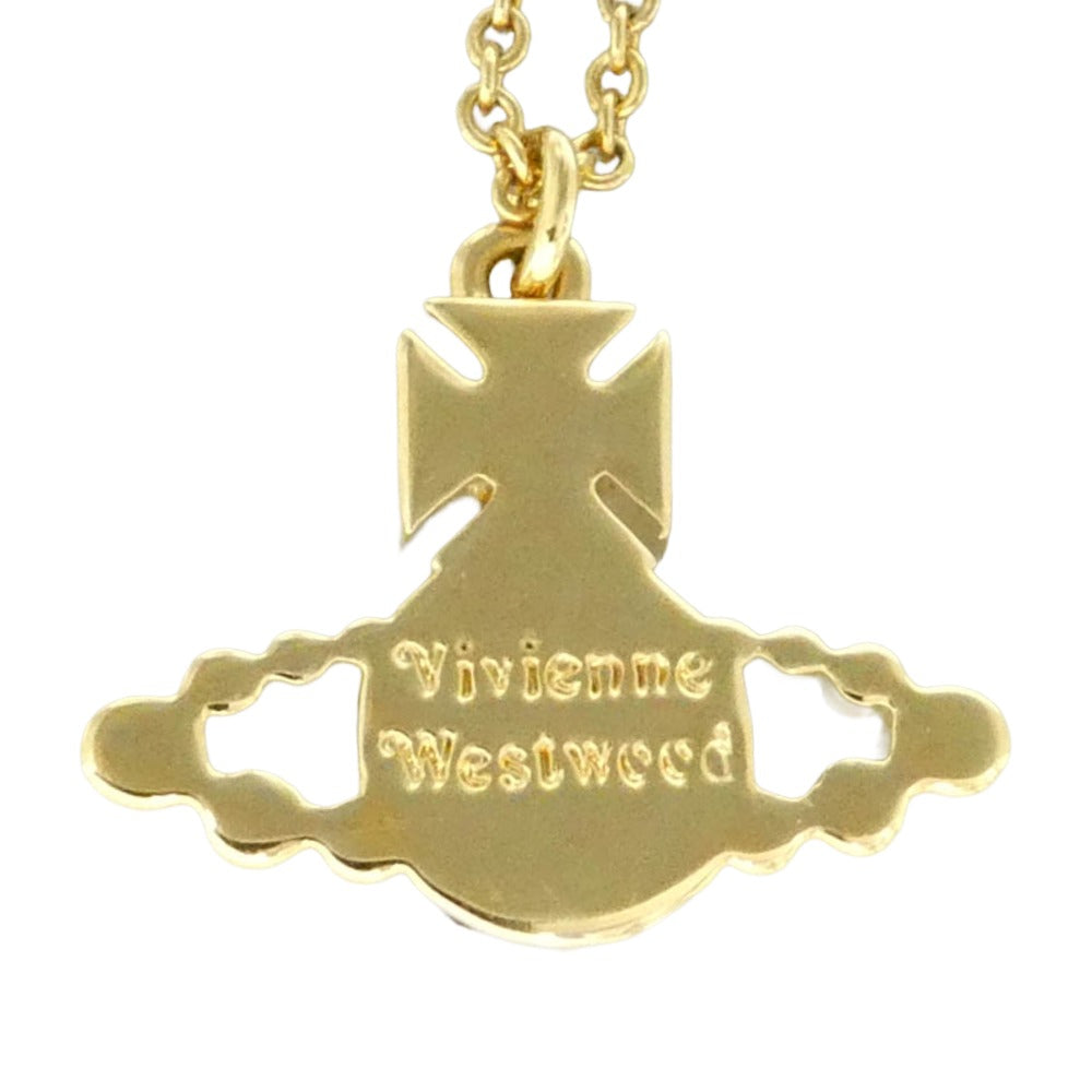 Vivienne Westwood ヴィヴィアンウエストウッド LENA BAS RELIEF NECKLACE オーブ ラインストーン ネックレス ゴールド系【中古】