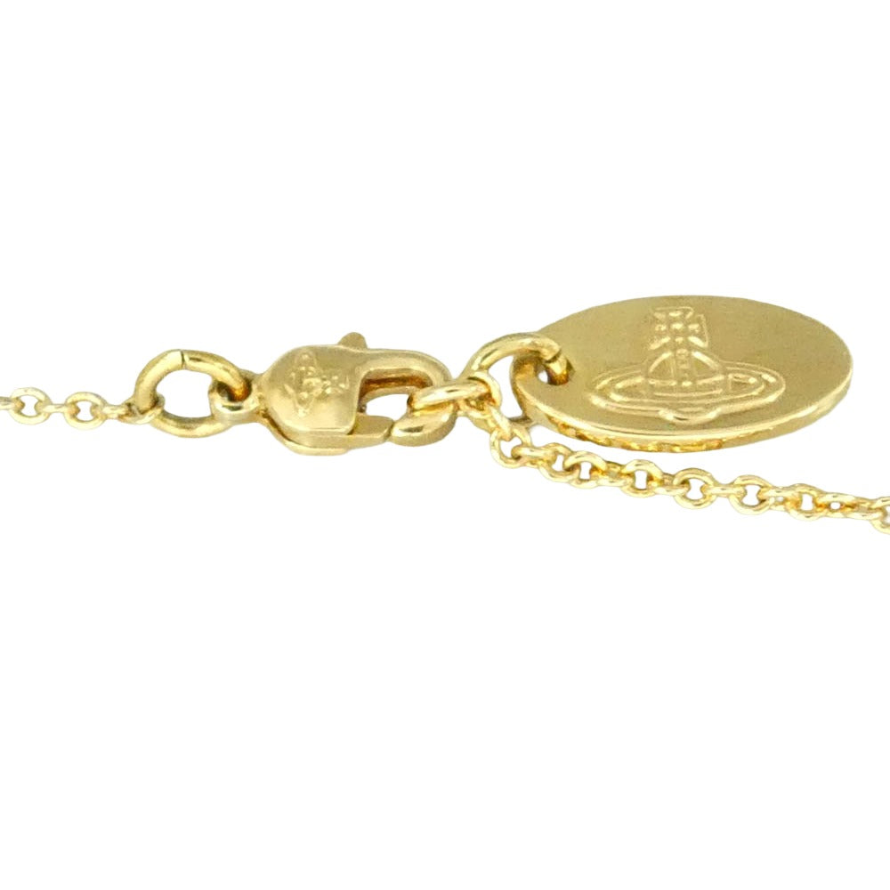 Vivienne Westwood ヴィヴィアンウエストウッド LENA BAS RELIEF NECKLACE オーブ ラインストーン ネックレス ゴールド系【中古】