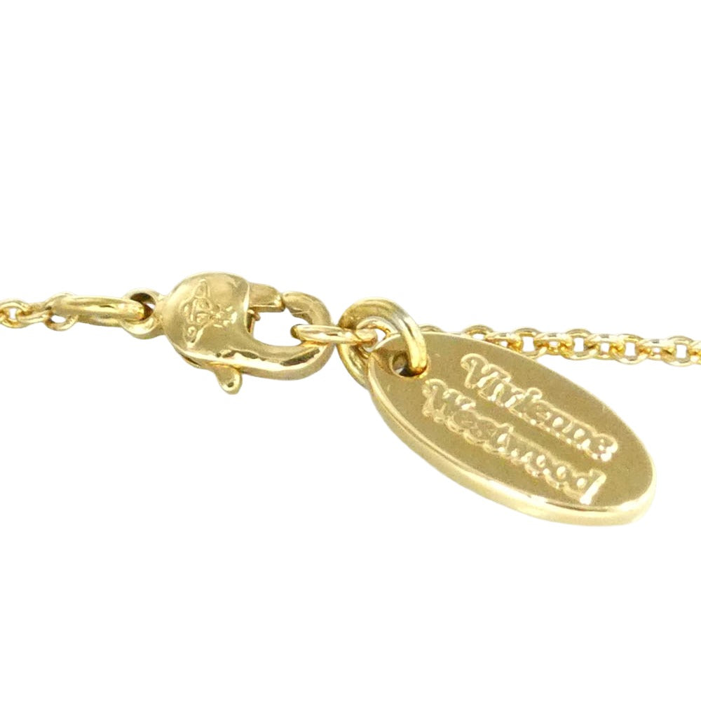 Vivienne Westwood ヴィヴィアンウエストウッド LENA BAS RELIEF NECKLACE オーブ ラインストーン ネックレス ゴールド系【中古】