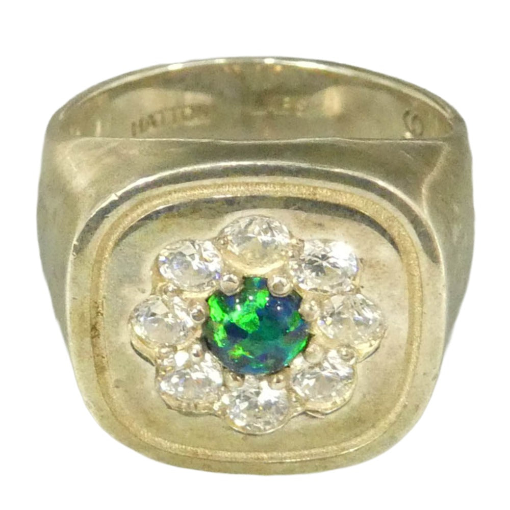 ハットンラブス BLUE DAISY RING フラワー モチーフ ストーン シルバー925 リング 指輪 20.5号【中古】