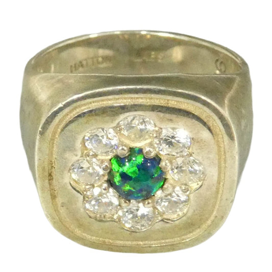 ハットンラブス BLUE DAISY RING フラワー モチーフ ストーン シルバー925 リング 指輪 20.5号【中古】