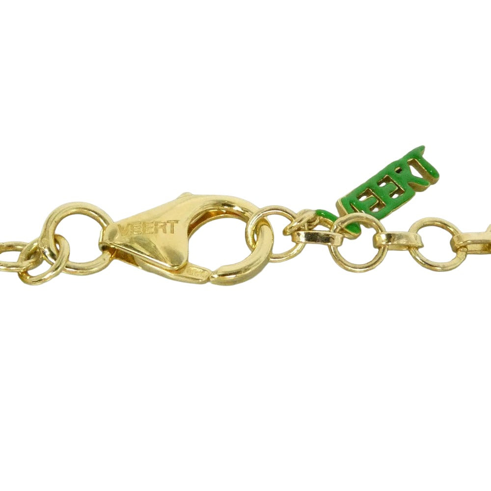 バート ロゴ チェーン 925 ネックレス グリーン系 ゴールド系【中古】