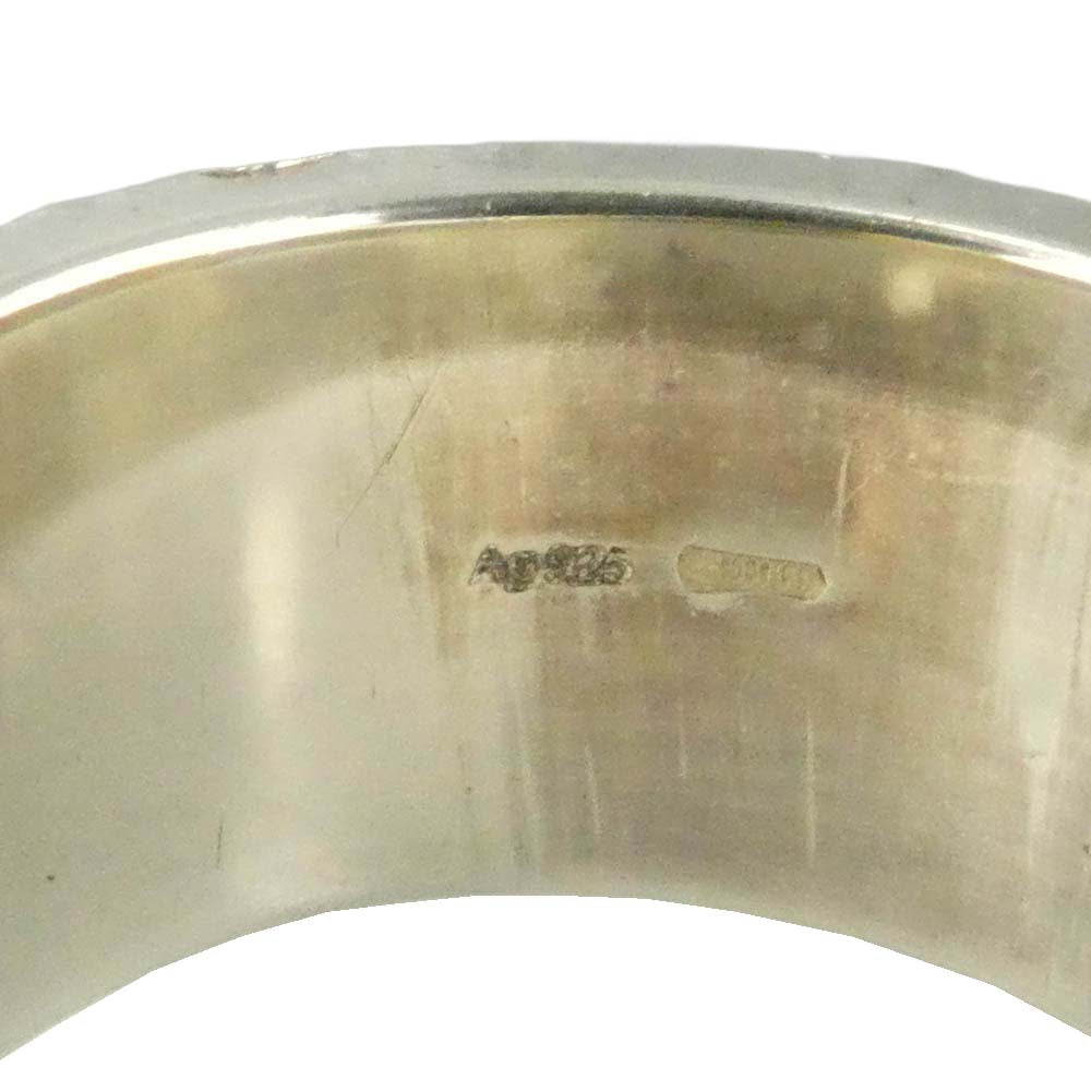 GUCCI グッチ GG ICON RING ロゴ 刻印 ワイドバンド リング 指輪 シルバー系 約21号【中古】