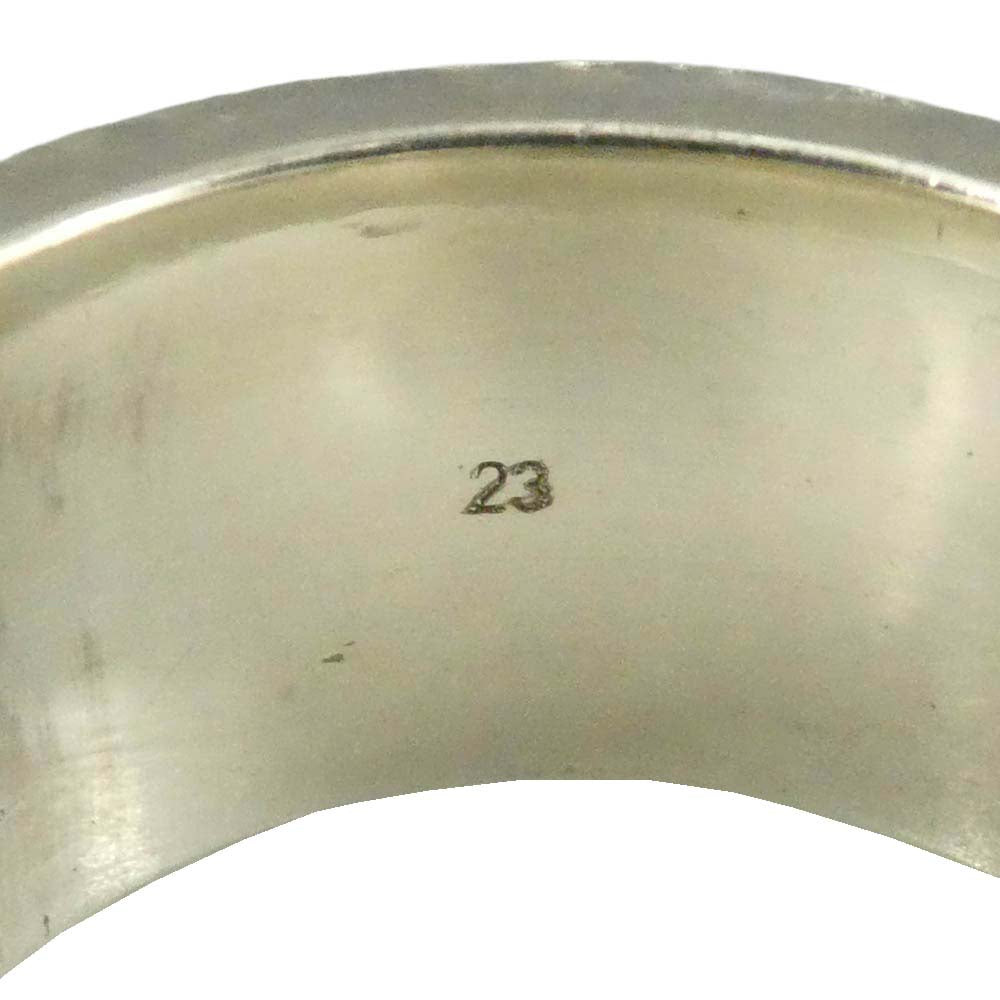 GUCCI グッチ GG ICON RING ロゴ 刻印 ワイドバンド リング 指輪 シルバー系 約21号【中古】