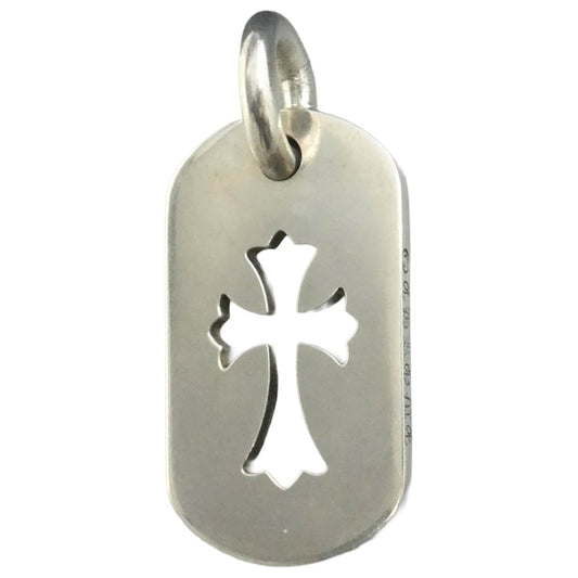 CHROME HEARTS クロムハーツ（原本無） D TAG SML CO CRS カットアウトクロス ドッグタグ スモール ペンダントトップ シルバー系【中古】