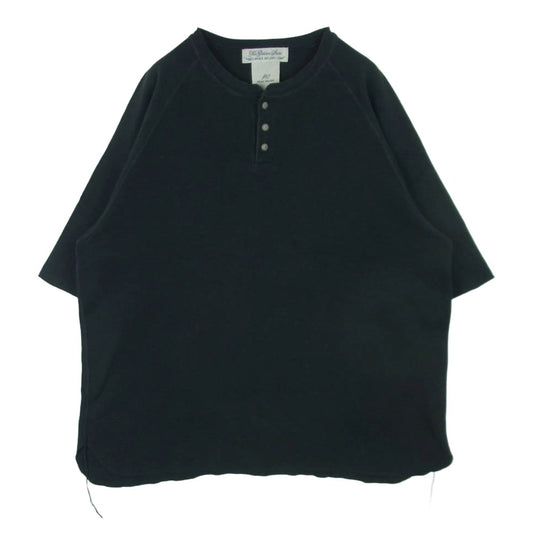 REMI RELIEF レミレリーフ コンチョ ヘンリーネック サーマル Tシャツ 半袖 カットソー 日本製 ブラック系 XL【中古】